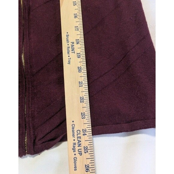 BELLDINI Maroon/Gold Full Zip Cardigan Grommet Embellished Med - Picture 6 of 6